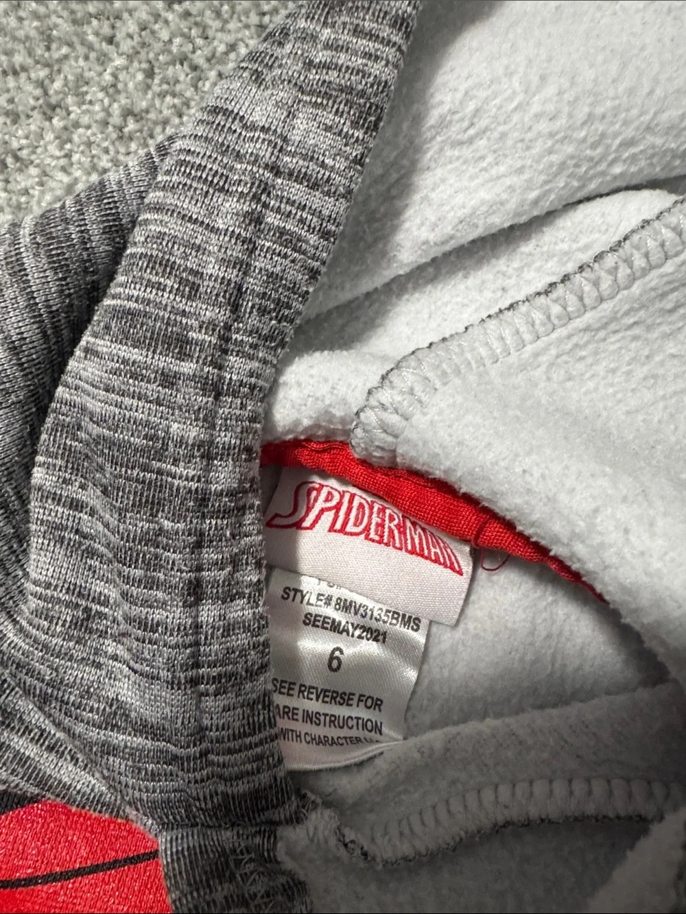 Spiderman Grey Hoodie with Red Spider Mask Graphic